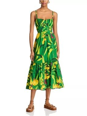 FARM Rio | Dresses | Farm Rio Swinging Palms Linen Midi Dress Nwt | Poshmark